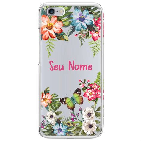 Capinha De Celular Personalizada Seu Nome Floral Borboleta Elo