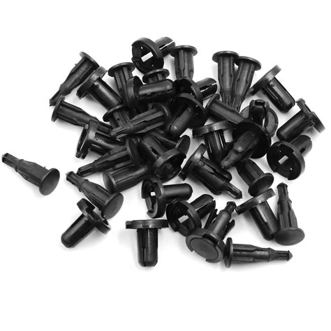 10pcs 10mm Hole Black Car Fender Plastic Rivets Push Pin Fastener Clips