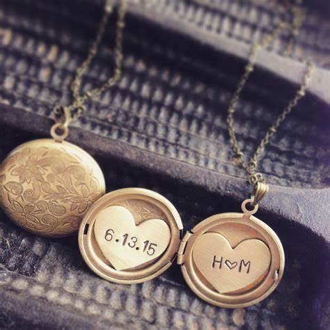 Buy A Hand Made Initials And Date Locket Necklace Heart Locket
