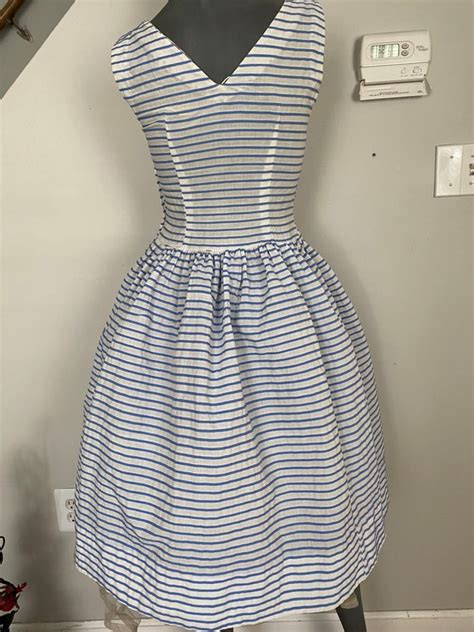 Vintage 1950’s Betty Barclay Striped Dress Gem