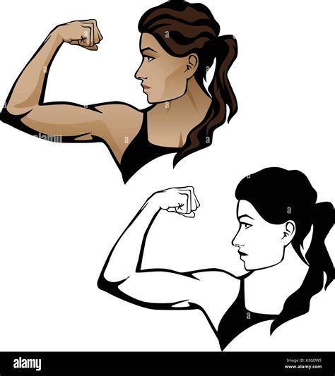 Strong Woman Flexing Arm Stock Vector Image And Art Alamy