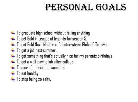 These Are My Goal From Not Only My Personal Life But Also My Own Life