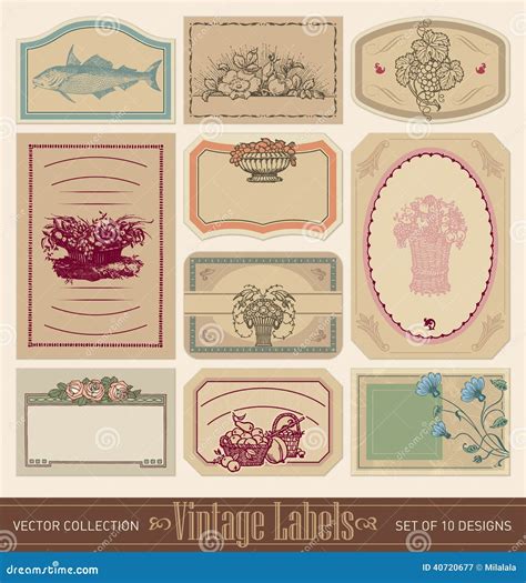 Vintage Blank Labels Set Vector Stock Vector Image 40720677