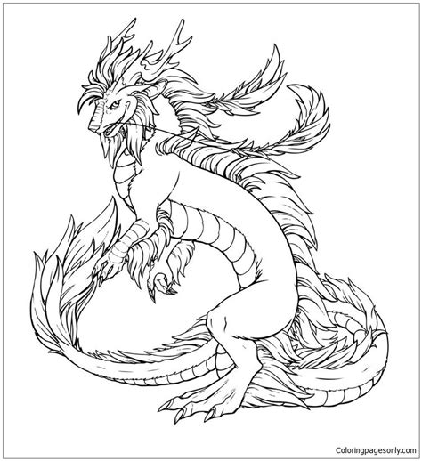 Cat Dragon Coloring Page Free Printable Coloring Pages
