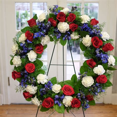 These are popular funeral flowers because they have symbolic meaning pertaining to loss. Patriotic Floral Funeral Wreath in Lexington, KY | Michler ...