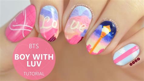 Bts Boy With Luv Nail Art Tutorial Youtube