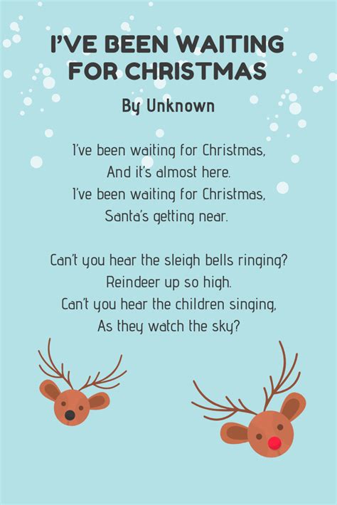 Ive Been Waiting For Christmas Poem Christmas Poetry Christmas Verses Christmas Card Crafts