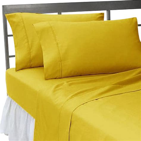 600tc 100 Egyptian Cotton Solid Gold Twin Xl Size Sheet Set