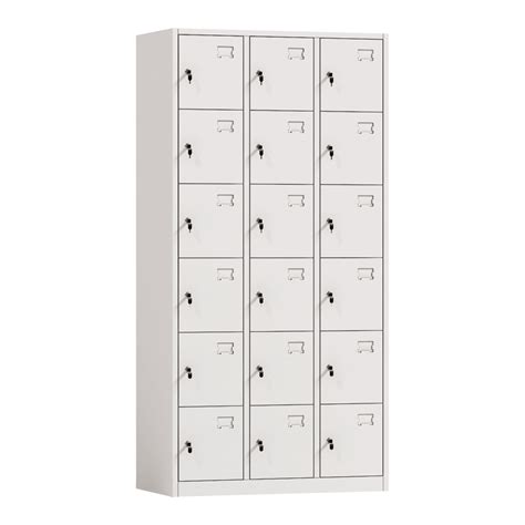 6 Tier 18 Door Metal Locker Cabinet Storage And Organization Huadu
