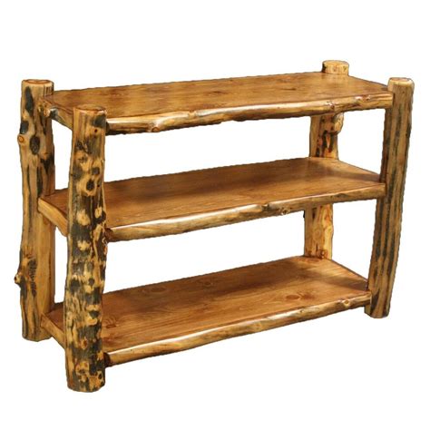 Refinishing kitchen cabinets in color. 3 Shelf Log Bookcase - Country Western Rustic Wood Table ...