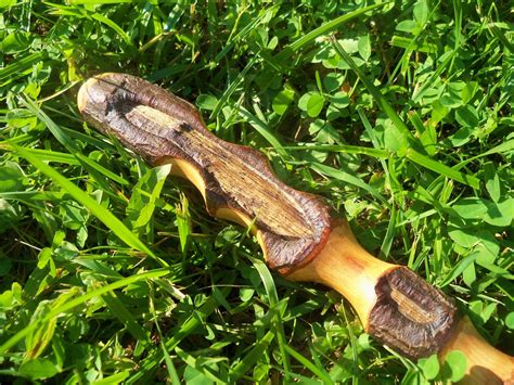 Hiking Stick Walking Stick Wooden Hand Carved Wood Organic Staff Witch