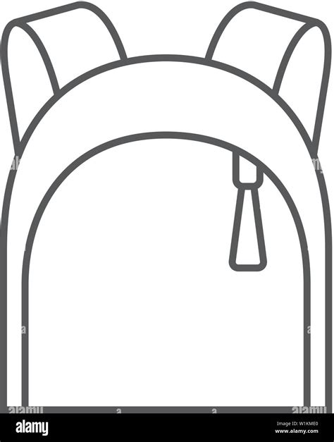 School Bag Icon In Thin Outline Style Backpack Luggage Rucksack