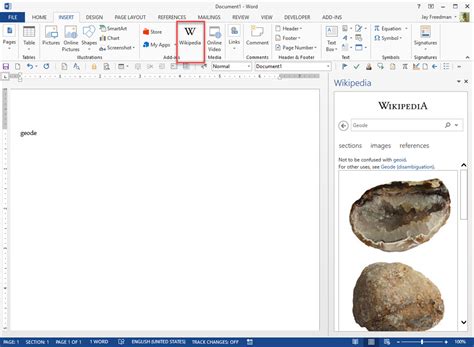 How To Add Wikipedia To Word2010 Research Sites Microsoft Community