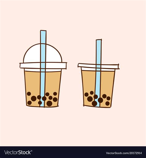 #repost @beck19 wednesdate with hubby#bubbletea #bobatea #matcha #looseleaftea#yummy. Milk bubble tea doodle drawing Royalty Free Vector Image