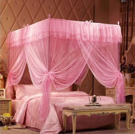 New Romantic Four Corner Post Bed Canopy Mosquito Netting