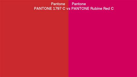Pantone 1797 C Vs Pantone Rubine Red C Side By Side Comparison
