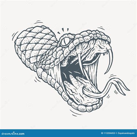 Venomous Snake Tattoo Stock Vector Illustration Of Anger 113204453