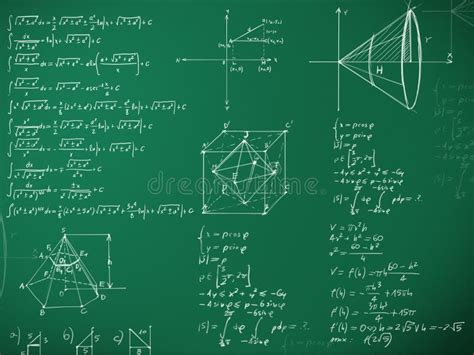 Math Formulas On School Blackboard Stock Illustration Illustration Of