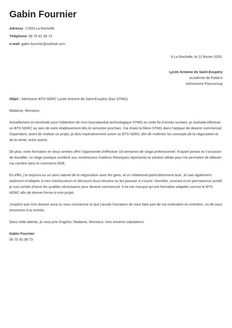 Exemple Lettre De Motivation Bts Banque En Alternance - Communauté MCMS