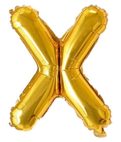 Foil Balloon Letter Alphabet 16 Inch Golden X Buy Foil Balloon