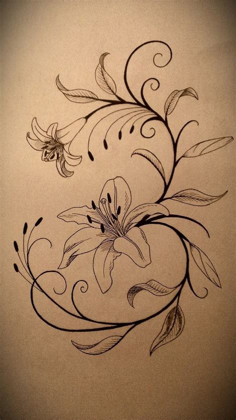 Lily Drawing Tattoo At Getdrawings Free Download