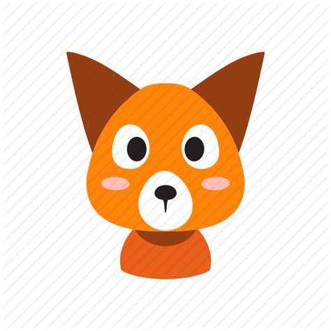 Animal Cartoon Character Cute Fox Front Wild Icon