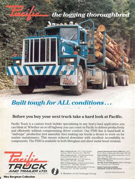 An Advertisement For A Truck With Logs On The Back