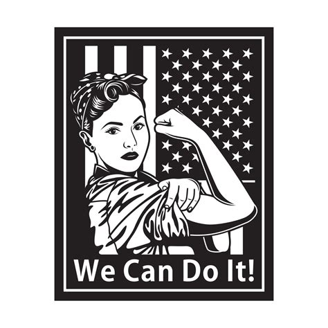 Vintage We Can Do It Poster In Black And White 2461639 Vector Art At