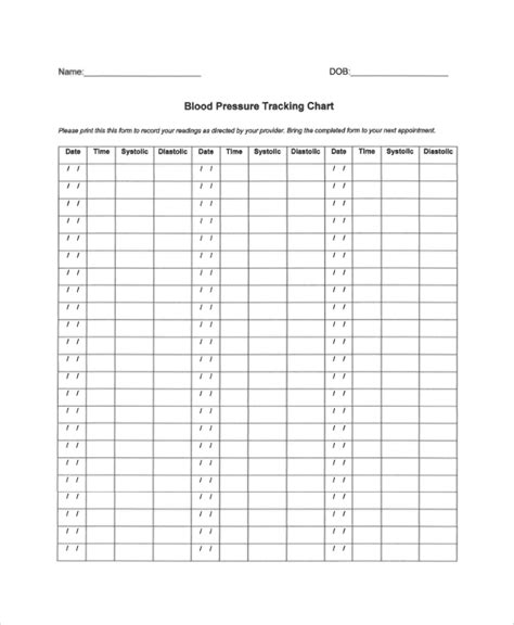Free Printable Blood Pressure Record Chart Agencyver