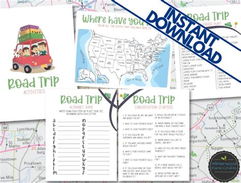 Printable Road Trip Activity Pack For Kids Instant Download Etsy