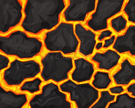 Realistische 3d Detaillierte Lava Texture Hintergrundkarte Vector