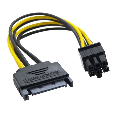 Sata Power To 6 Pin Pcie Graphics Card Power Cable Connector