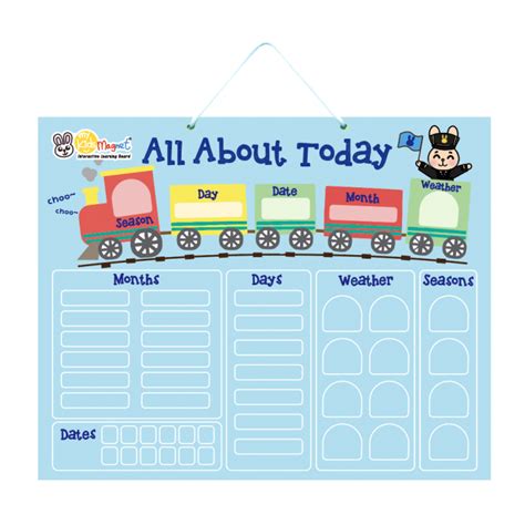 All About Today Magnetic Board Blue Play School Room Cc