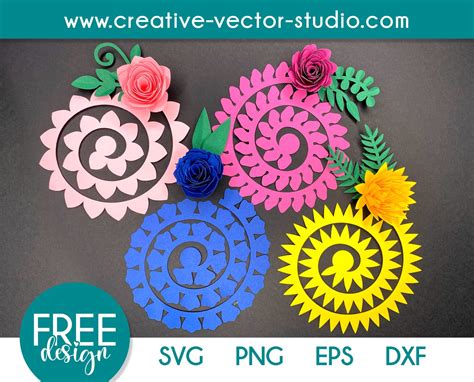 Free Rolled Flower Svg Templates Creative Vector Studio