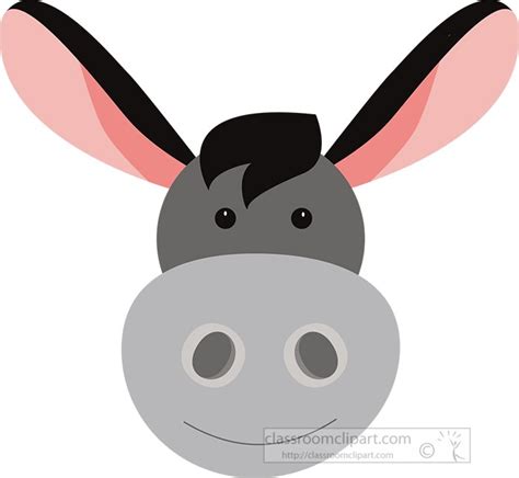 Donkey Clipart Clipart Donkey Face Cartoon Style Vector Clipart