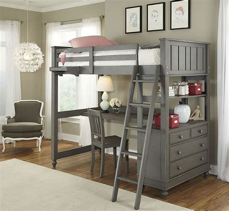 Lake House Stone Youth Loft Bedroom Set With Desk From Ne Kids