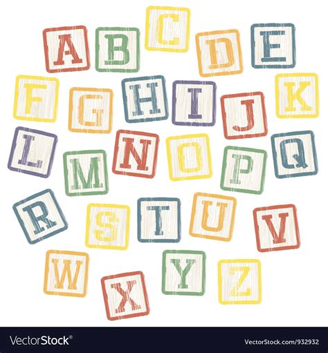 Baby Blocks Alphabet Royalty Free Vector Image