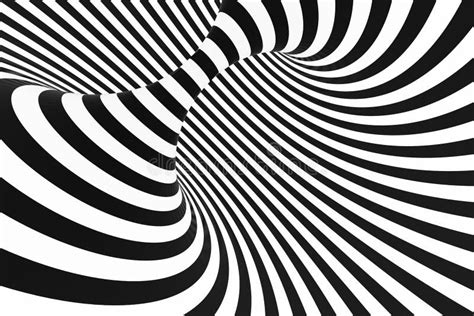 Black And White Spiral Tunnel Striped Twisted Hypnotic Optical