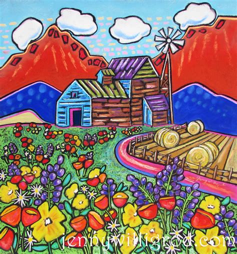 Desert In Bloom Mexican Art Painting Mexican Artwork Mexican Folk Art