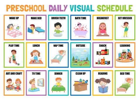 Printable Visual Daily Routine Preschool How To Schedule A Child S
