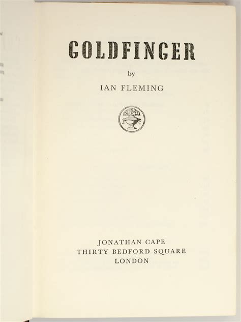 Goldfinger Ian Fleming First Edition James Bond Rare Book 007