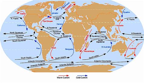 The Major Ocean Currents Are Shown In This Map