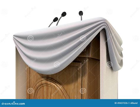 Press Conference Podium With Draping Stock Photo Image Of Lecture