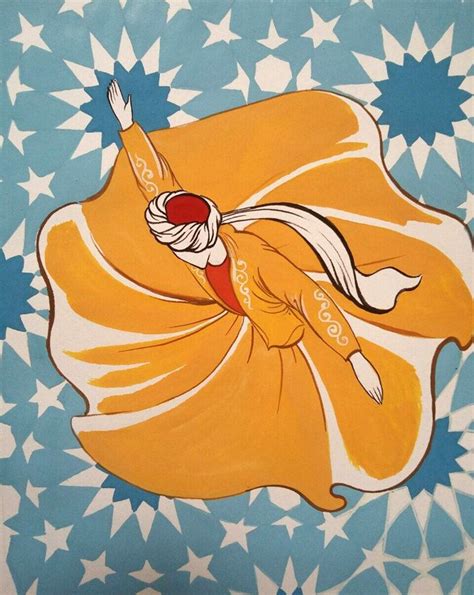 Original Painting Whirling Dervish Sufi Dance Rumi Miniature Islamic
