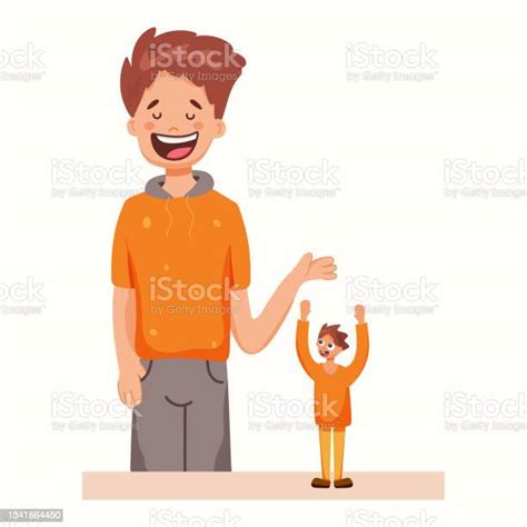 Tall And Short Man Vector Illustration In Flat Style Stock Illustration