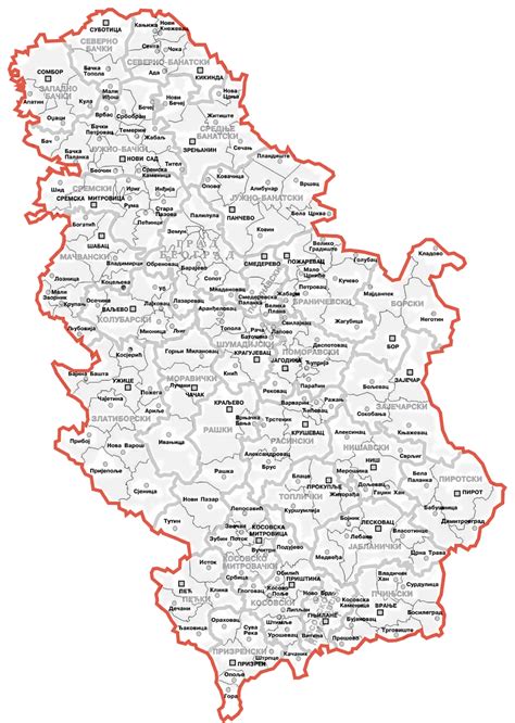 Map Of Serbia Municipalities •