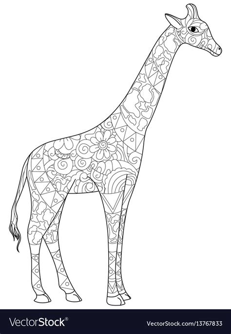 25 Giraffe Mandala Coloring Pages