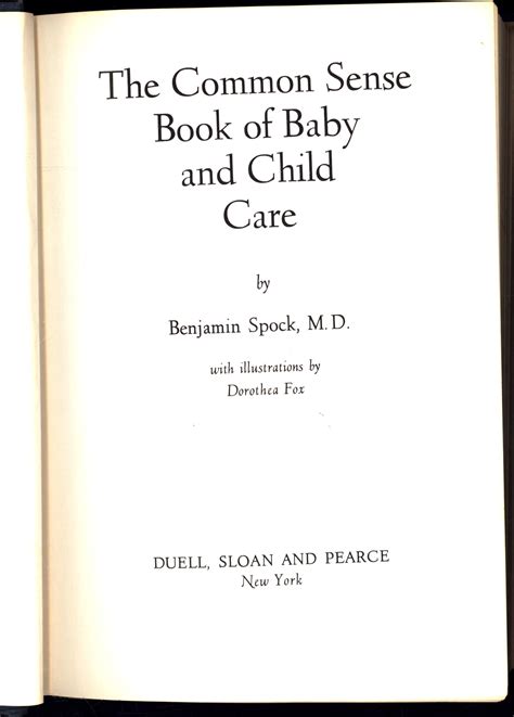 The Common Sense Book Of Baby And Child Care Signed By