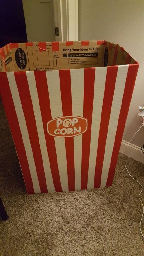 Diy Giant Popcorn Box For Movie Party Carnival Birthday Parties