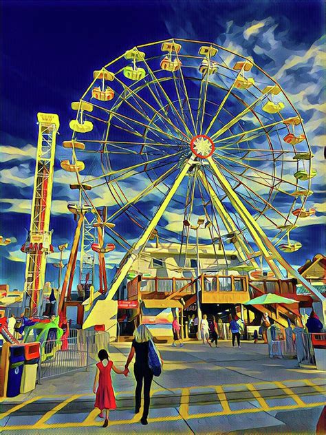 Ferris Wheel At Playland Castaway Cove Digital Art By Surreal Jersey Shore
